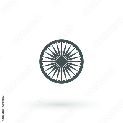 Ashoka Wheel Indian symbol icon. Element of India for mobile concept and web apps icon. Outline, thin line icon for website design and development, app development