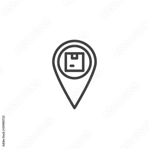 Parcel tracking line icon. linear style sign for mobile concept and web design. Cardboard box with map pin outline vector icon. Delivery service symbol, logo illustration. Vector graphics Free Download Parcel tracking line icon. linear style sign for mobile concept and web design. Cardboard box with map pin outline vector icon. Delivery service symbol, logo illustration. Vector graphics - GFXLoad