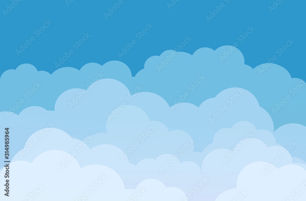 Sky and Clouds Background. Stylish design with a flat poster, web banners. Vector design