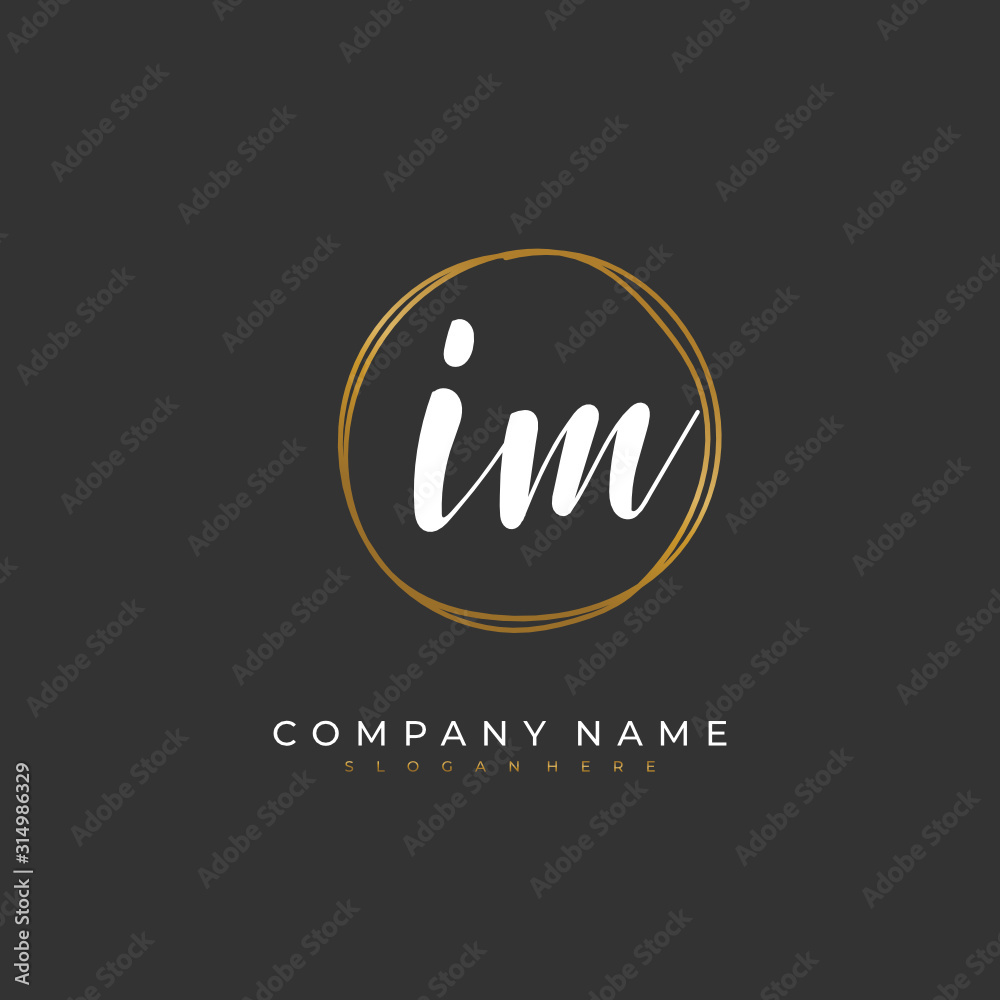 Handwritten initial letter I M IM for identity and logo. Vector logo template with handwriting and signature style. Handwritten initial letter I M IM for identity and logo. Vector logo template with handwriting and signature style.