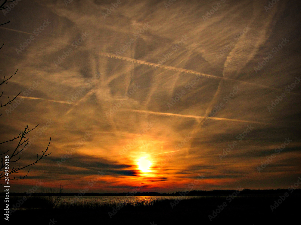 sunset in the sky & ways of planes sunset in the sky & ways of planes
