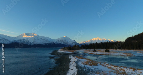 Frozen coastal wetlands in Alaska 