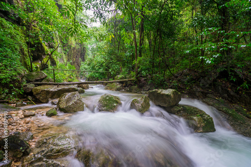 PiTuGro waterfall is often called the Heart shaped waterfalls Umphang,Thailand