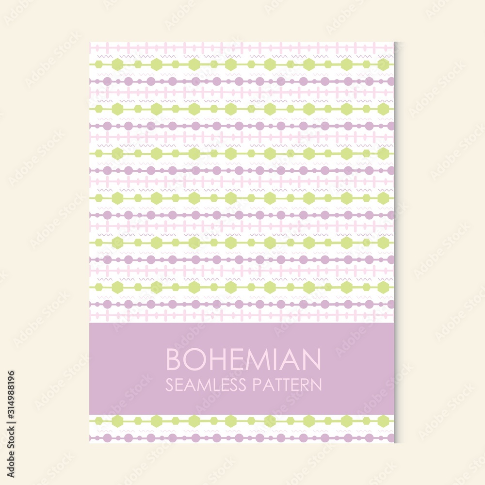 Bohenian colofrul seamless vector pattern. Design abstract pastel texture.