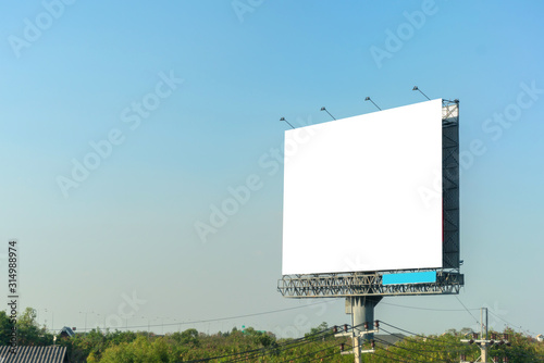 billboard blank on road in city for advertising background