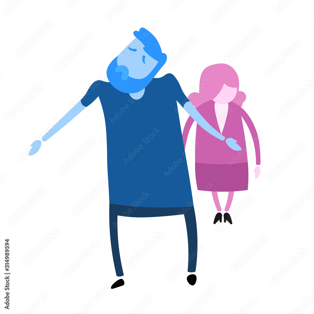 Unhappy couple in problems, family crisis. Cartoon design icon. Colorful flat vector illustration. Isolated on white background. Unhappy couple in problems, family crisis. Cartoon design icon. Colorful flat vector illustration. Isolated on white background.
