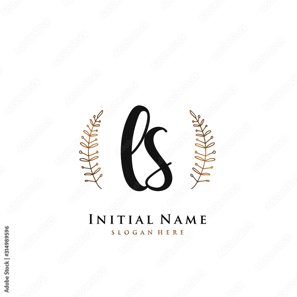 LS Initial handwriting logo vector