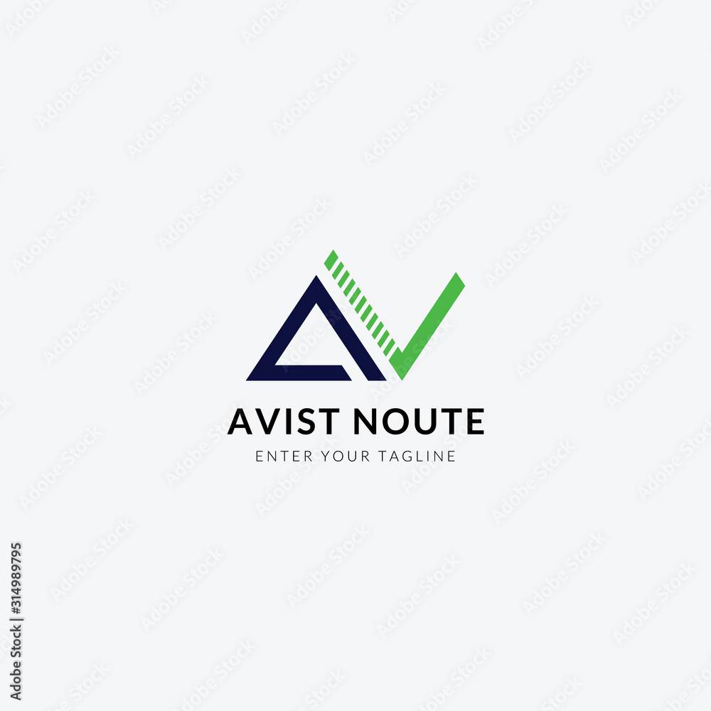 logo letter an or av monogram design, simple initial a + n or a + v. logo letter an or av monogram design, simple initial a + n or a + v.