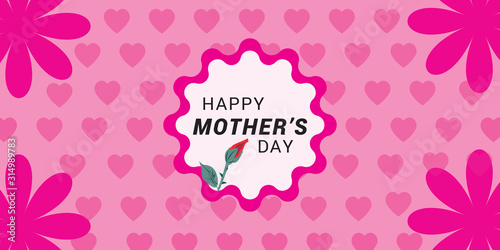 Happy Mothers Day background with flowers and hearts. © vijay0401