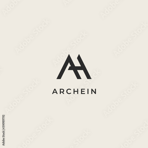 letter A logo with the concept of combining the letters A and H