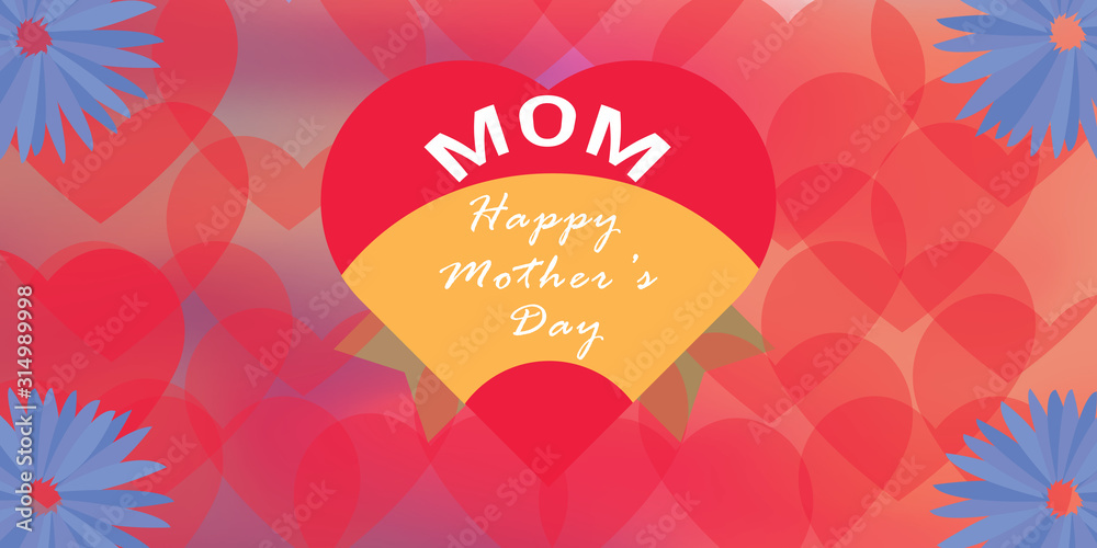 international mother's day banner on red background