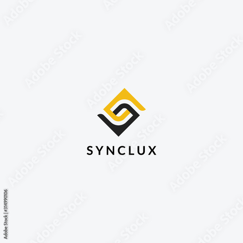 letter S Synch logo with a unique monogram design