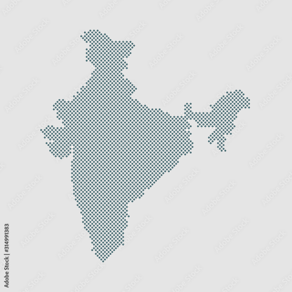 Fototapeta premium India country map with creative dots vector
