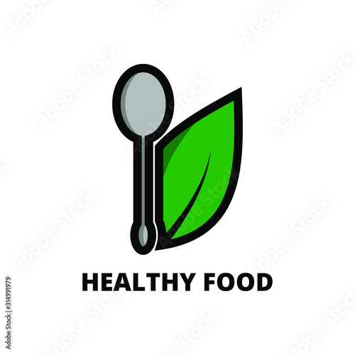 healthy food logo like icon design template. very simple, unique and modern design. suitable for cafe, restaurant and culinary business - vector illustration