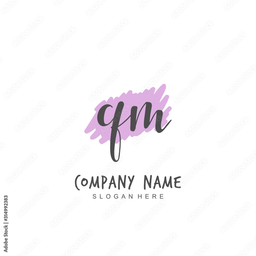 Handwritten initial letter Q M QM for identity and logo. Vector logo template with handwriting and signature style. Handwritten initial letter Q M QM for identity and logo. Vector logo template with handwriting and signature style.