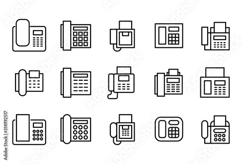 Simple set of fax modern thin line icons.