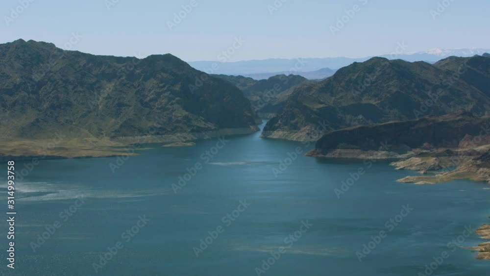 Hoover Dam Arizona USA drone aerial view Hoover Dam Arizona USA drone aerial view