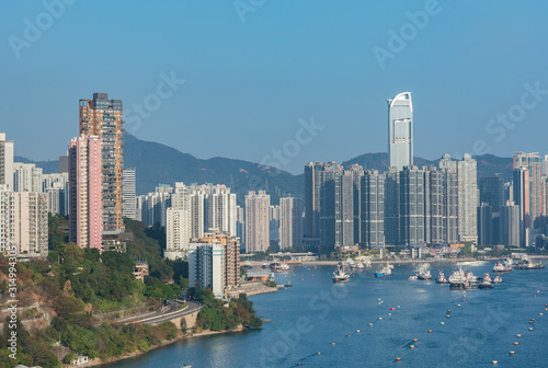 Skyline and harbor of Hong Kong city © leeyiutung