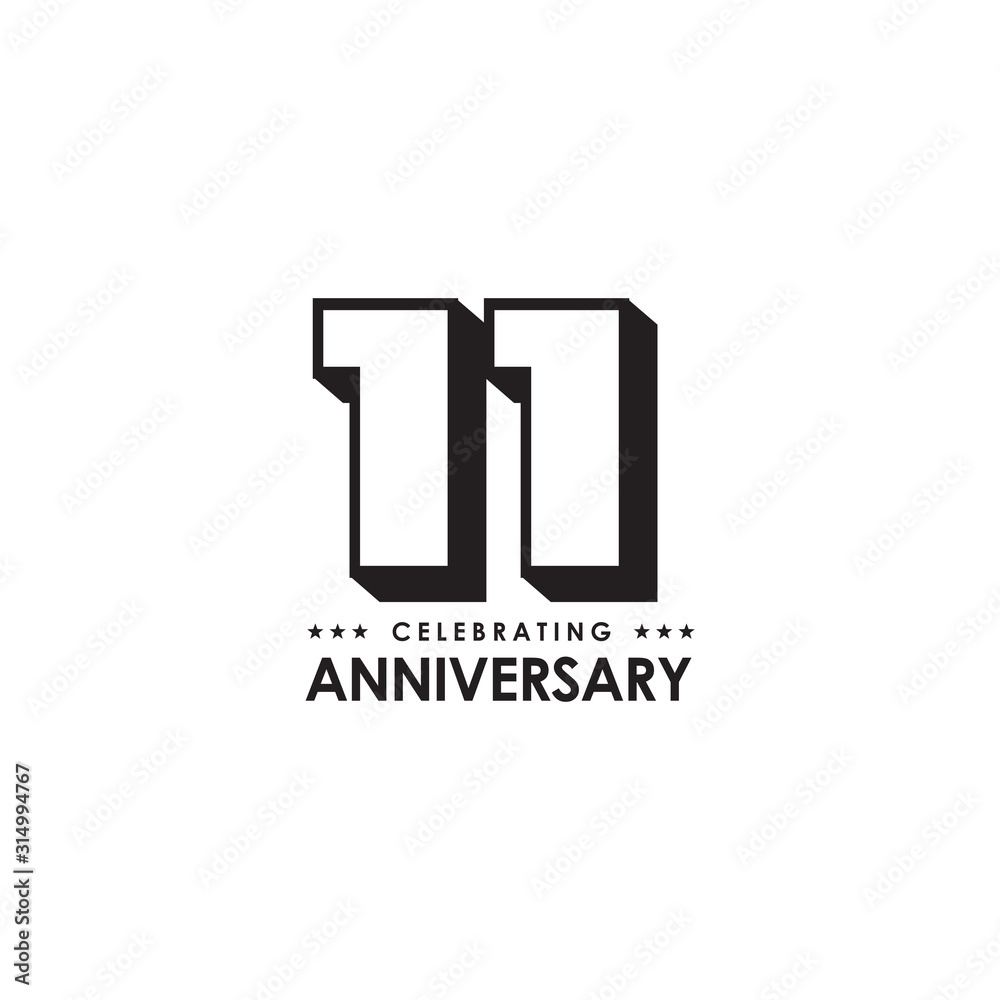 11th year anniversary logo design vector template 11th year anniversary logo design vector template