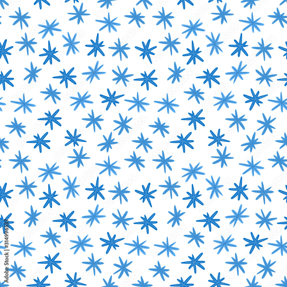 Happy new year snowflake and christmas blue winter seamless pattern on white background for design Happy new year snowflake and christmas blue winter seamless pattern on white background for design