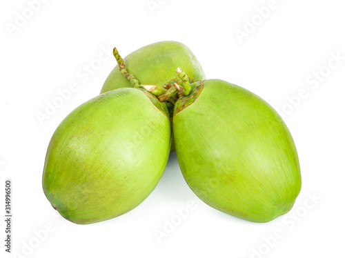 green coconut an isolated on white background