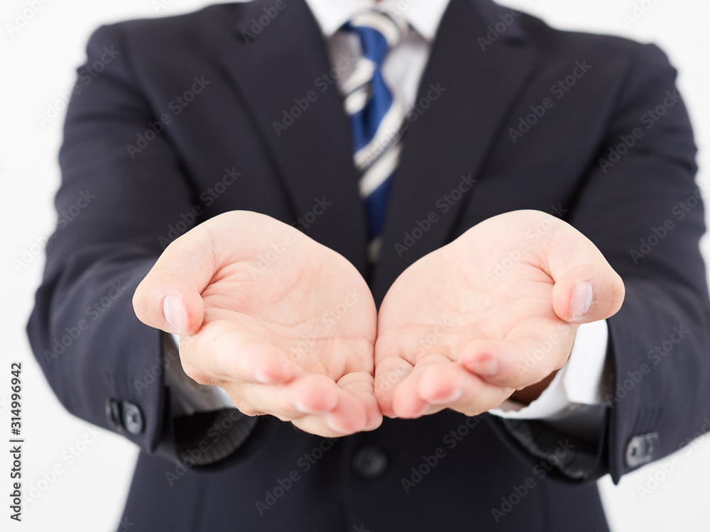 Obraz premium ビジネスイメージ・差し出す男性