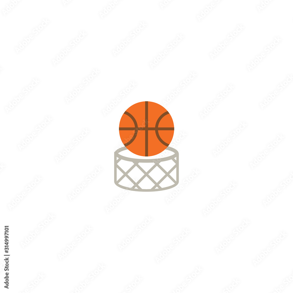 Basketball ball champion professional game sport icon vector symbol illustration flat