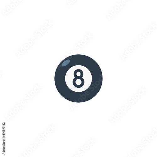 Pool 8 Ball billiard sport flat icon vector symbol illustration design - vector