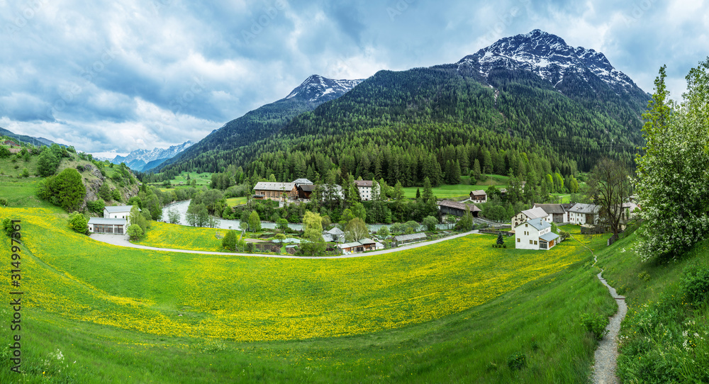 Village Lavin, Switzerland, May 13, 2018.