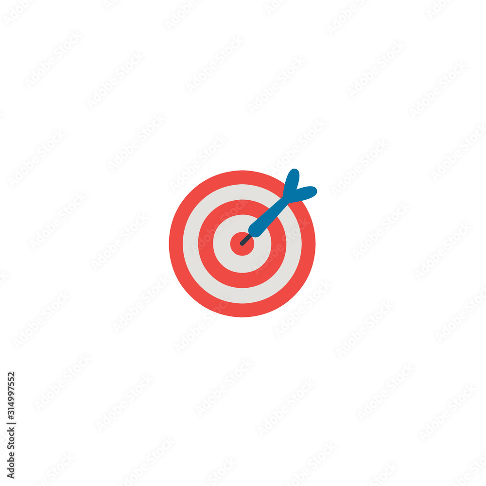 Direct hit vector flat icon. Dart game boar isolated - Vector Direct hit vector flat icon. Dart game boar isolated - Vector