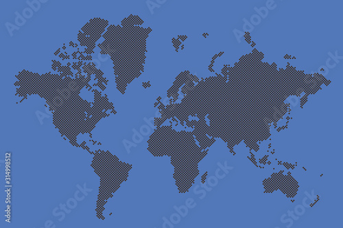 Abstract pixel world map. H...