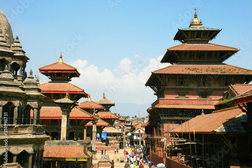 Durbar Square in Kathmandu mit Taleju Tempel, Nepal, Asien, im Himalaya Gebirge, Tempel Stupa Pagode Palast bietet diese Sehenswürdigkeit, Buddhismus, Hinduismus und Tourismus verschmelzen