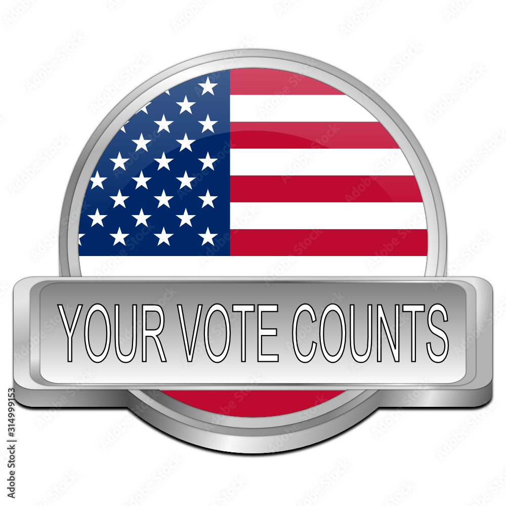 Your Vote counts Button - 3D illustration Your Vote counts Button - 3D illustration