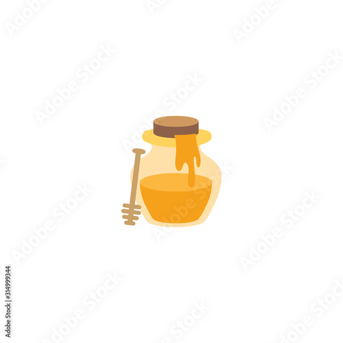 Clay Honey Pot Flat Vector Icon. Isolated Clay Honey Illustration Symbol - Vector