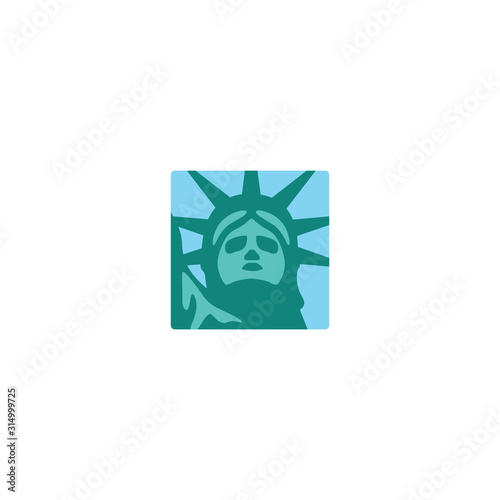 Statue of Liberty vector flat icon. Isolated Liberty statue emoji illustration 