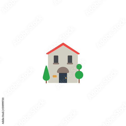 House vector flat icon. Isolated private apartment, residential house emoji illustration 