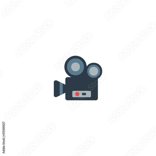 Movie Camera Flat Vector Icon. Isolated Video Camera Emoji, Emoticon, Illustration - Vector