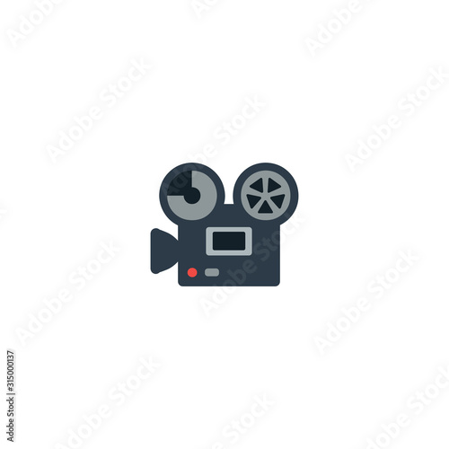 Movie Camera Flat Vector Icon. Isolated Video Camera Emoji, Emoticon, Illustration - Vector