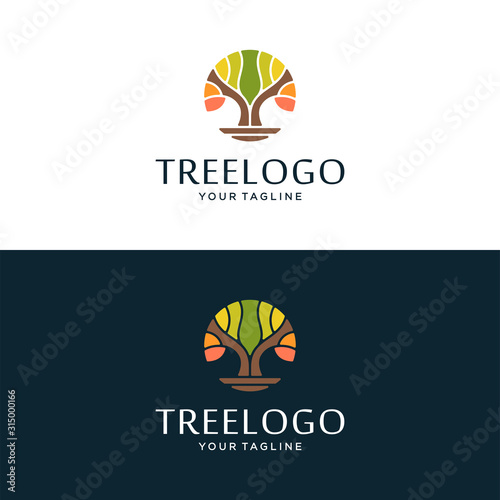 Tree logo and icon design concept.