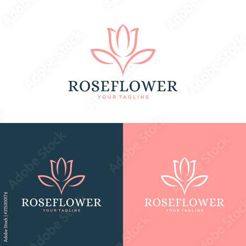 Rose flower logo and icon design concept.