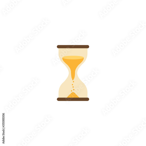 Sand Clock Flat Vector Icon. Isolated Sand Watch Emoji, Emoticon, Illustration - Vector