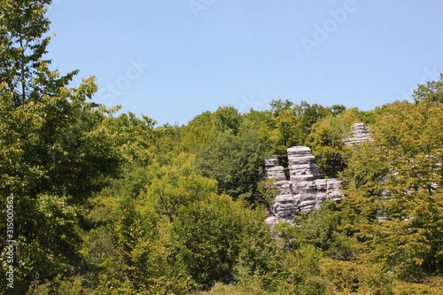 Stone forest natural rock formation Monodendri Zagori Greece