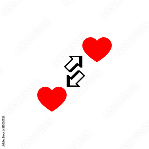 Heart transplantation icon. Flat design style, minimal vector illustration isolated on white background