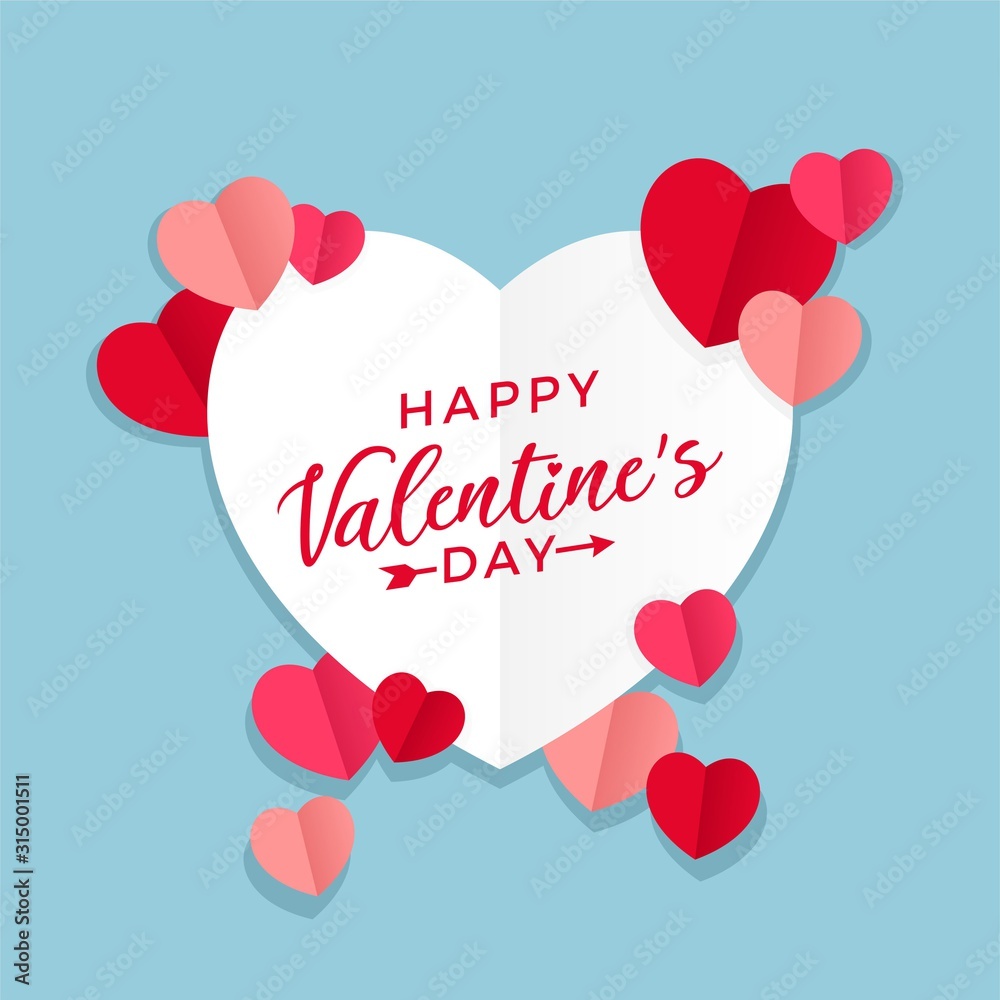 Happy valentine's day greeting card template, invitation, poster, brochure