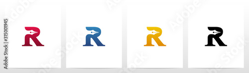 Pen Head On Letter Logo Design R