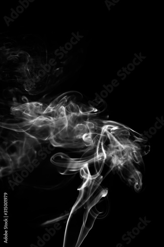 Abstract white smoke on black background. smoke on black background