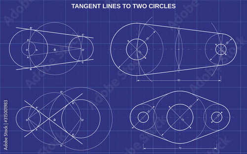 tangent lines to two circles photo