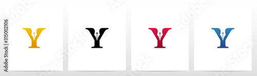 Pen Head On Letter Logo Design Y