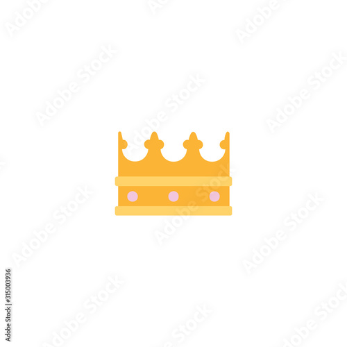 Crown Flat Vector Icon. Isolated King, Queen Hat, Gold Crown Illustration - Vector