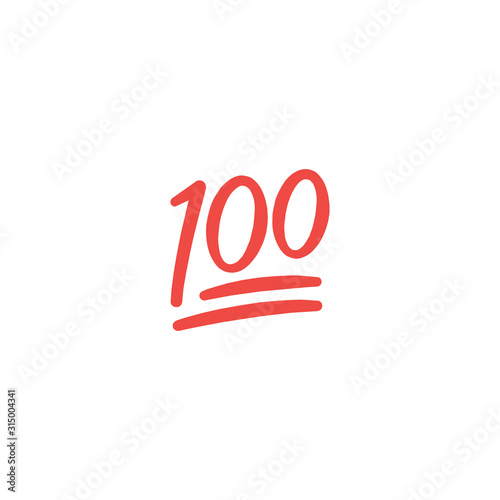 100 point flat vector Icon. Isolated one hundred point emoji illustration